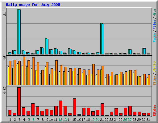 Daily usage for July 2025