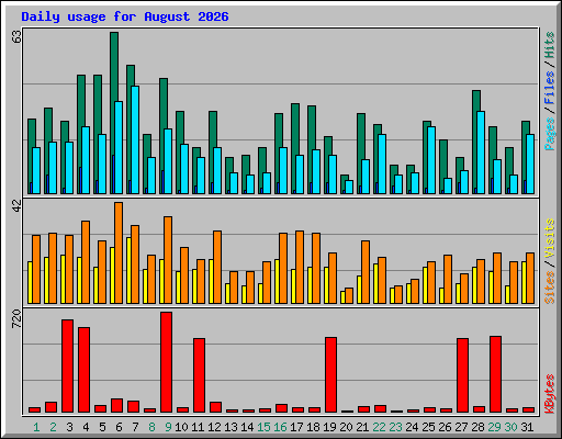 Daily usage for August 2026