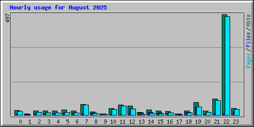 Hourly usage for August 2025
