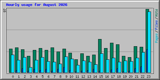 Hourly usage for August 2026